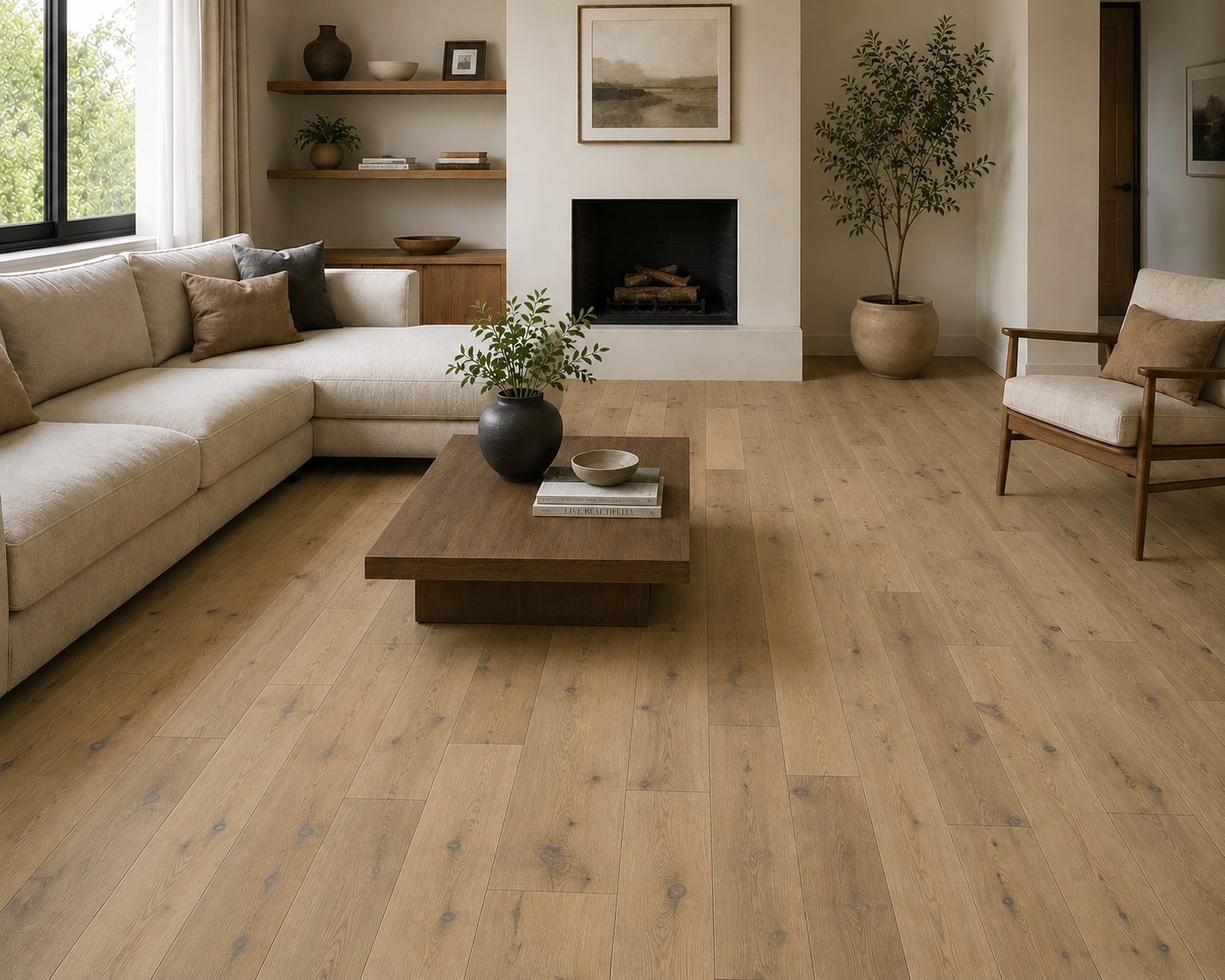 20/6 x 190mm Invisible European Oak Engineered Plank - M3051