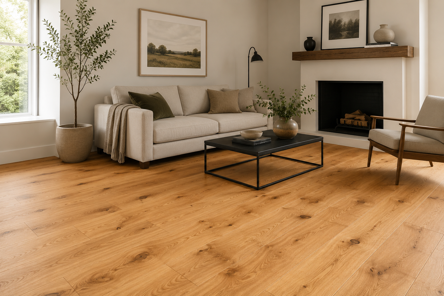 20/6 x 190mm Natural European Oak Engineered Plank - M3061